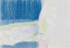 Lionel Abrams, Abstract Composition in Blue, pastel on paper