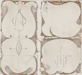 Sidney Goldblatt, Four Forms, linoleum on hessian on canvas