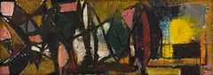 Elizabeth Sebök, Abstract in Colours, mixed media on canvas