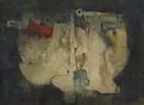 Cecil Skotnes, Abstract Still Life, mixed media on wood panel