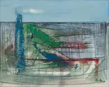 Larry Scully, Abstract (Coal Mine), oil on board