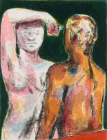 Deborah Bell, Full Frontal, handcoloured etching on paper