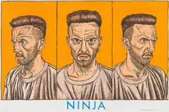 Ninja by Anton Kannemeyer, colour lithograph on paper, sold Feb 2023