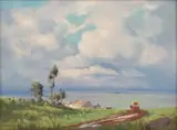Wagon in Landscape by Willem Hermanus Coetzer, oil on canvas laid down on board, sold Feb 2023