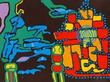 Limpopo by Walter Battiss, screenprint on paper, sold Feb 2023