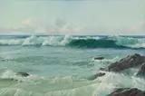 Giuseppe (Catty) Cattaruzza, Seascape, oil on canvas laid down on board