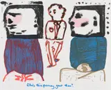 Robert Hodgins, Who's This Poncey Gent Then?, colour lithograph on paper