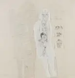 Toni-Ann Ballenden, Composition with Figures and Text, mixed media and acrylic on canvas
