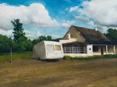 Caravan by Walter Meyer, oil on canvas, offered Feb 2023