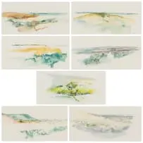 Lynette ten Krooden, Bad se Loop Landscapes, seven, watercolour on paper