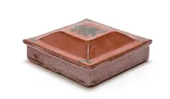 Slab-built Stoneware Box by Esias Bosch, stoneware with iron glaze, sold Feb 2023