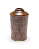 Stoneware Vase by Esias Bosch, stoneware with iron glaze and incised decoration, sold Feb 2023