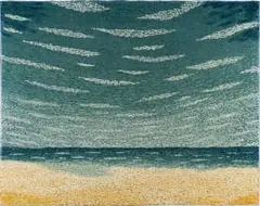 Esias Bosch, Seascape, painted and glazed ceramic tile