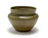 Large Earthenware Vessel by Esias Bosch, earthenware with green glaze, relief decoration and incised pattern, offered Feb 2023