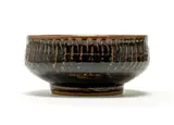 Large Stoneware Bowl by Esias Bosch, stoneware with granite glaze and iron and slip-trail decoration, sold Feb 2023