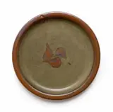 Green Stoneware Plate by Esias Bosch, stoneware with semi-matte celadon glaze and iron decoration, sold Feb 2023