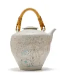 Esias Bosch, Very Large Earthenware Teapot, earthenware with a white semi-matte glaze and underglaze pencil decoration