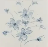 Porcelain Tile by Esias Bosch, porcelain with white glaze and cobalt decoration, sold Feb 2023
