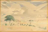 Extensive Landscape by Jacobus Hendrik Pierneef, pencil and watercolour on paper, sold Mar 2023