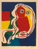 Karel Appel, Abstract Face, The Sunshine People Series, colour lithograph on paper