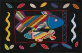 Mapula Embroidery Project, Two Fish, embroidery on canvas