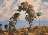 Flower Trees in the Veld by Willem Hermanus Coetzer, oil on board, sold Mar 2023