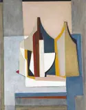 Marlene Von Dürckheim, Still Life with Bottles, oil on canvas