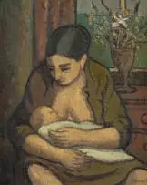 Robert Russell, Mother and Child, oil on canvas