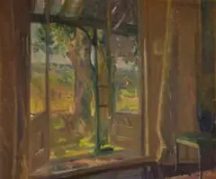 Alfred Robert Hayward, View Through a Window, oil on canvas
