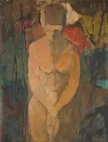 Nude by Frank Spears, oil on board, sold Mar 2023