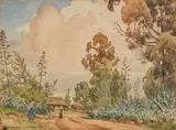 Erich Mayer, Figure Walking on a Tree-Lined Road