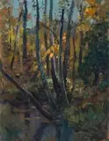 Piet van Heerden, Trees, oil on panel