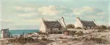 Otto Klar, Fishermen's Cottages, oil on board