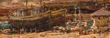 Adriaan Boshoff, West Coast Harbour, oil on board