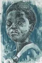 Portrait by Bambo Sibiya, mixed media on paper, offered Mar 2023