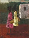 Two Indian Girls by Edin Godfrey Currie-Wood, oil on board, sold Mar 2023