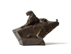 Dylan Lewis, Elevated Leopard I Miniature, bronze