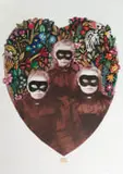 Hannalie Taute, Brave Women Lived in the Forest, 2022, photographic print on board, thread and rubber
