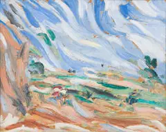 Kingsley Sambo, Breezy Morning Countryside, oil on board