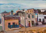 Sidney Goldblatt, Street Scene (Bo-Kaap), oil on canvas laid down on board