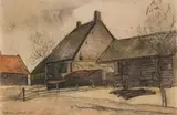 Kÿthoek, Holland by Jacobus Hendrik Pierneef, charcoal and watercolour on paper, sold Nov 2022