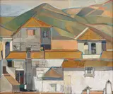 Sidney Goldblatt, Houses, oil on canvas laid down on board