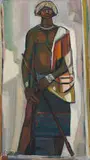 Sidney Goldblatt, Swazi Warrior, oil on board