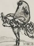 William Kentridge, Nose 15, etching on paper