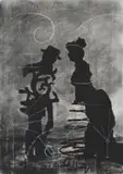 William Kentridge, Studio Portrait, colour screenprint on paper