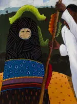 Ritual by Colbert Mashile, mixed media on paper, sold Nov 2022