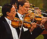 John Meyer, Divertimento, mixed media on canvas
