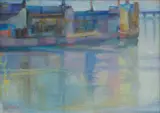 Maud Sumner, View of the Thames with Boats, oil on canvas
