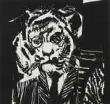 Tiger by William Kentridge, linocut with hand-painting on Hahnemühle paper, sold Nov 2022