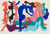 Orgy 3 by Walter Battiss, colour screenprint on paper, sold Nov 2022
